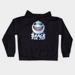 Brace For Joy Shark Men Women Girl Boy Orthodontist Kids Hoodie